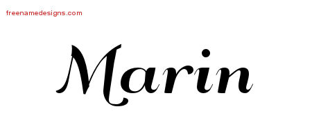 Art Deco Name Tattoo Designs Marin Printable