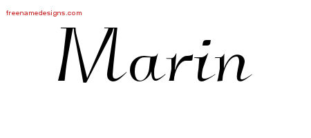 Elegant Name Tattoo Designs Marin Free Graphic