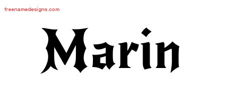 Gothic Name Tattoo Designs Marin Free Graphic