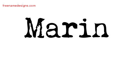 Vintage Writer Name Tattoo Designs Marin Free Lettering