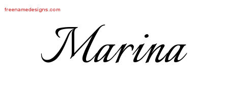 Calligraphic Name Tattoo Designs Marina Download Free