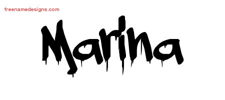 Graffiti Name Tattoo Designs Marina Free Lettering