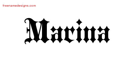 Old English Name Tattoo Designs Marina Free