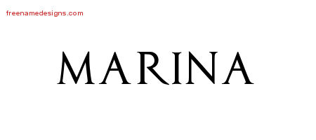Regal Victorian Name Tattoo Designs Marina Graphic Download