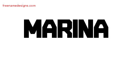 Titling Name Tattoo Designs Marina Free Printout