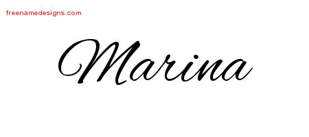 Cursive Name Tattoo Designs Marina Download Free