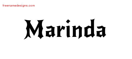Gothic Name Tattoo Designs Marinda Free Graphic