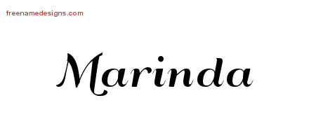 Art Deco Name Tattoo Designs Marinda Printable