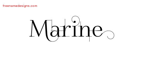 Decorated Name Tattoo Designs Marine Free