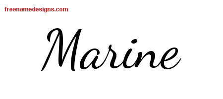 Lively Script Name Tattoo Designs Marine Free Printout