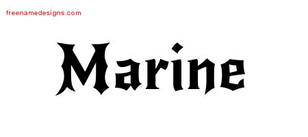 Gothic Name Tattoo Designs Marine Free Graphic