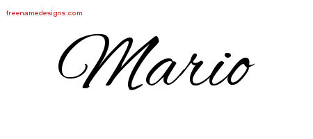 Cursive Name Tattoo Designs Mario Free Graphic