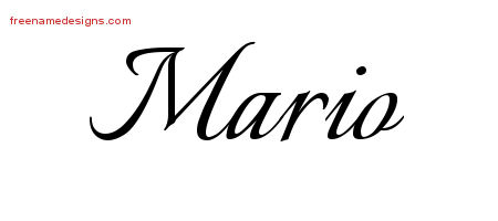 Calligraphic Name Tattoo Designs Mario Free Graphic