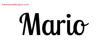 Handwritten Name Tattoo Designs Mario Free Download