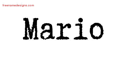 Typewriter Name Tattoo Designs Mario Free Printout