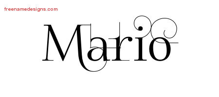 Decorated Name Tattoo Designs Mario Free Lettering
