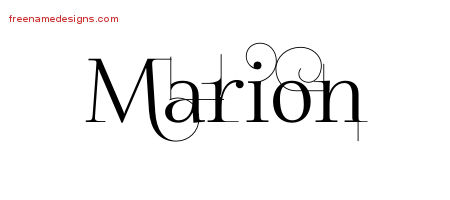 Decorated Name Tattoo Designs Marion Free Lettering