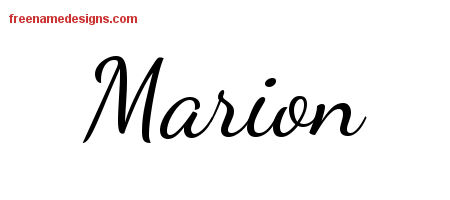 Lively Script Name Tattoo Designs Marion Free Printout