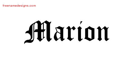 Blackletter Name Tattoo Designs Marion Printable