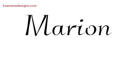 Elegant Name Tattoo Designs Marion Free Graphic