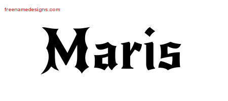 Gothic Name Tattoo Designs Maris Free Graphic