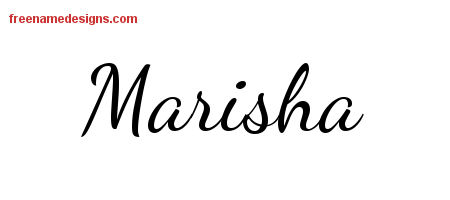 Lively Script Name Tattoo Designs Marisha Free Printout