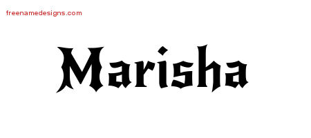 Gothic Name Tattoo Designs Marisha Free Graphic