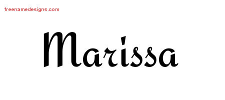 Calligraphic Stylish Name Tattoo Designs Marissa Download Free