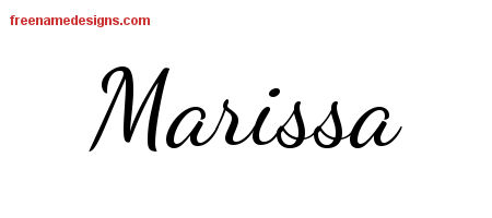 Lively Script Name Tattoo Designs Marissa Free Printout