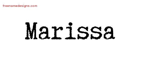 Typewriter Name Tattoo Designs Marissa Free Download