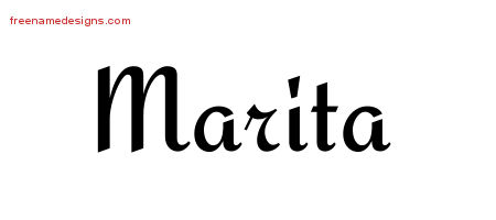 Calligraphic Stylish Name Tattoo Designs Marita Download Free