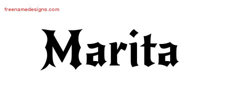 Gothic Name Tattoo Designs Marita Free Graphic
