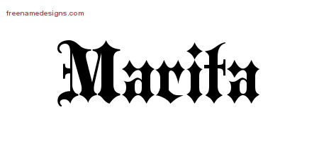 Old English Name Tattoo Designs Marita Free