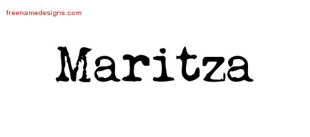 Vintage Writer Name Tattoo Designs Maritza Free Lettering