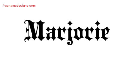 Old English Name Tattoo Designs Marjorie Free