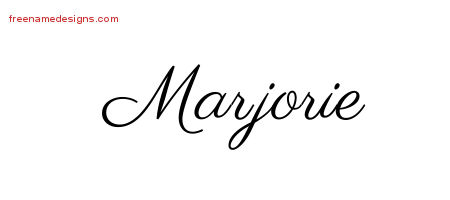 Classic Name Tattoo Designs Marjorie Graphic Download