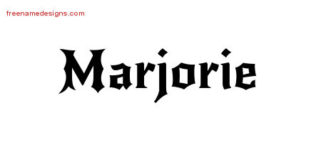 Gothic Name Tattoo Designs Marjorie Free Graphic