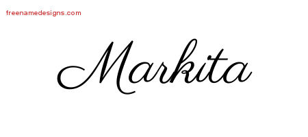 Classic Name Tattoo Designs Markita Graphic Download