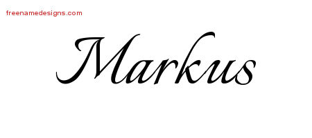 Calligraphic Name Tattoo Designs Markus Free Graphic