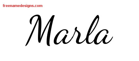 Lively Script Name Tattoo Designs Marla Free Printout