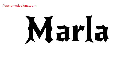 Gothic Name Tattoo Designs Marla Free Graphic