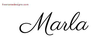 Classic Name Tattoo Designs Marla Graphic Download