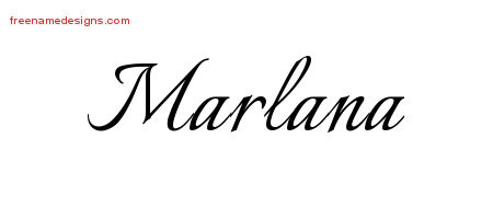 Calligraphic Name Tattoo Designs Marlana Download Free