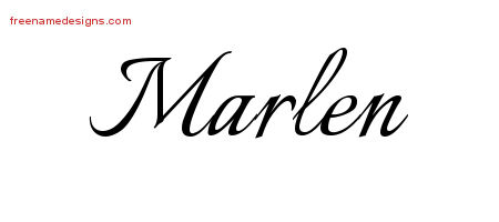 Calligraphic Name Tattoo Designs Marlen Download Free