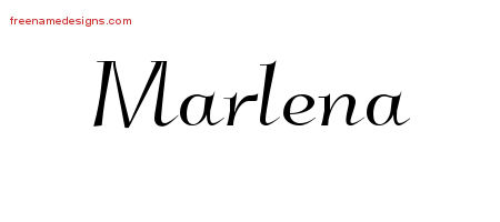 Elegant Name Tattoo Designs Marlena Free Graphic