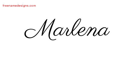 Classic Name Tattoo Designs Marlena Graphic Download