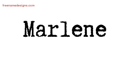 Typewriter Name Tattoo Designs Marlene Free Download