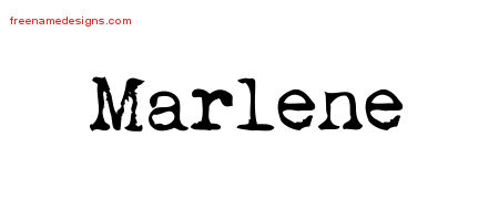 Vintage Writer Name Tattoo Designs Marlene Free Lettering
