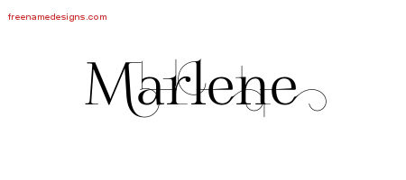 Decorated Name Tattoo Designs Marlene Free