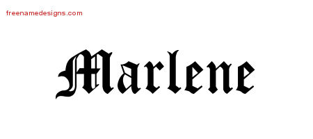 Blackletter Name Tattoo Designs Marlene Graphic Download